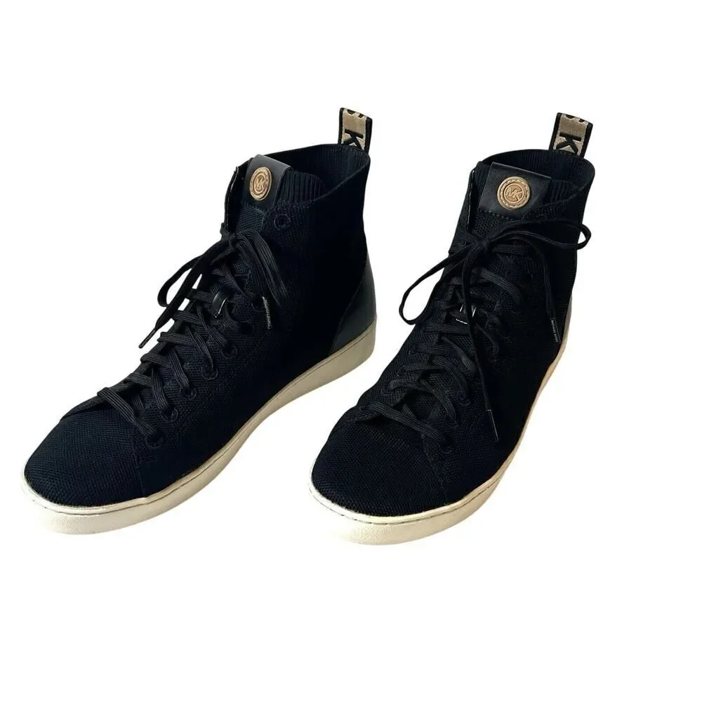 MICHAEL MICHAEL KORS Womens 10M Black Fabric Stretch Bootie Hi Top Sneaker Shoes